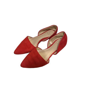 A NEW DAY Size 7.5 Faux Suede Red Flats
